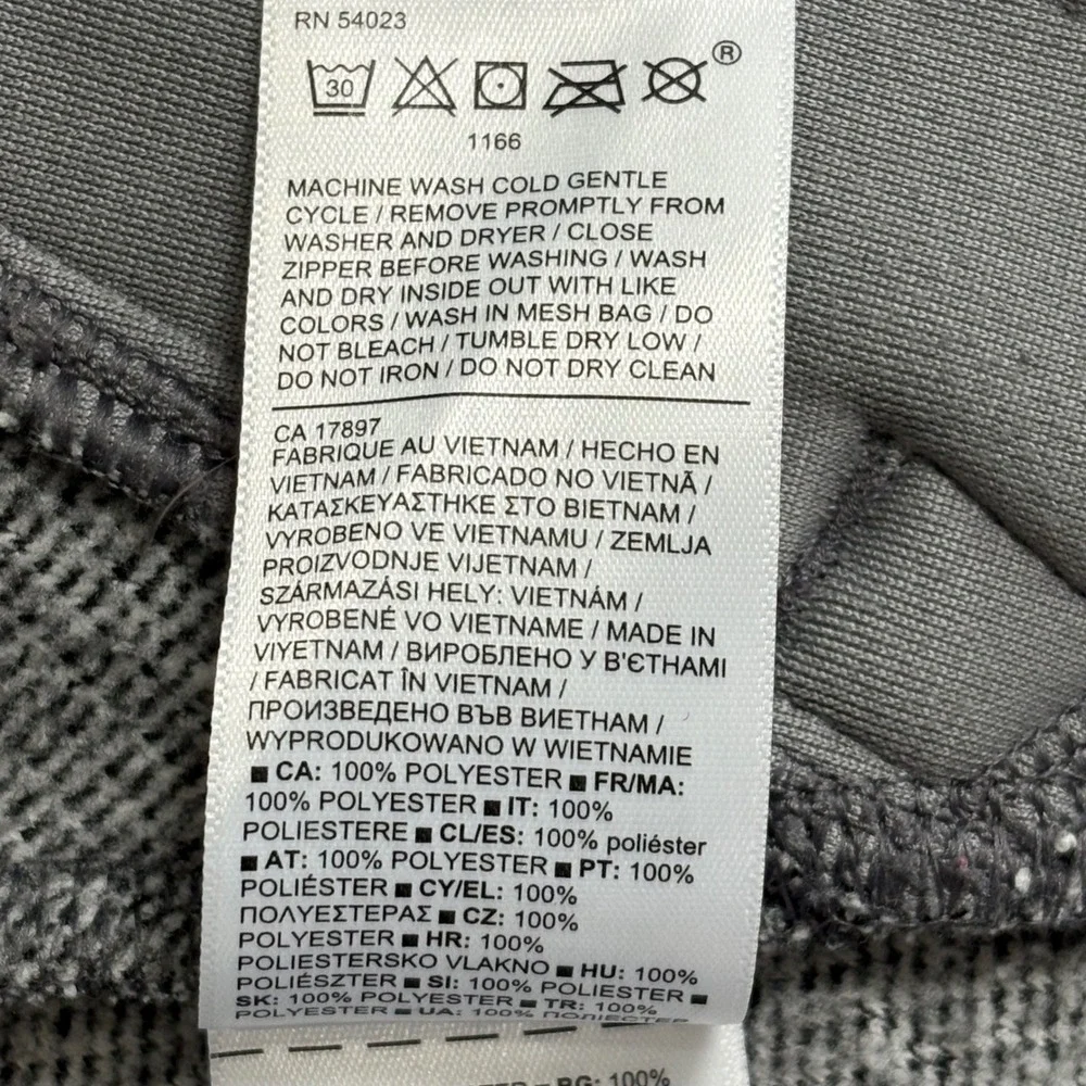 Athleta Stroll Fleece Full Zip‎ Jacket Heathered Grey XL Mock Neck Activewear